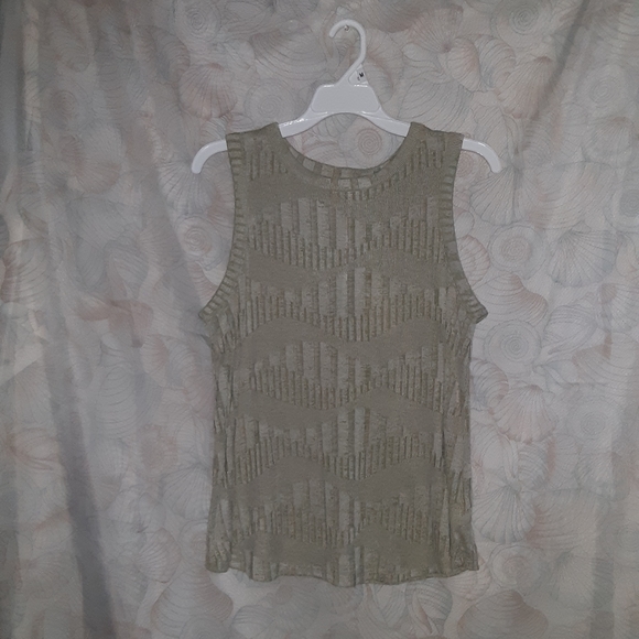 Jacquard Olive Green Tank Top - Picture 3 of 5